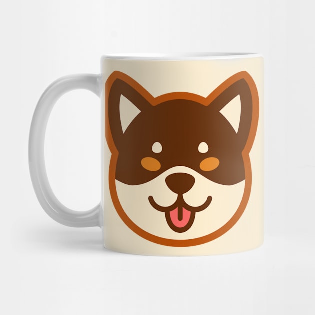 Brown Shiba: Eyes open tongue by Red Wolf